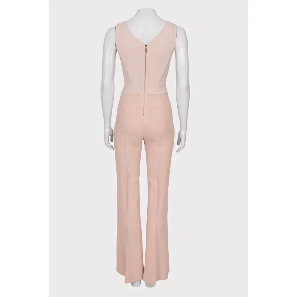 Elie Saab Fitted Lace-Embellished Jumpsuit EU34 XS Pre-owned Beige Lace Good - Inside View