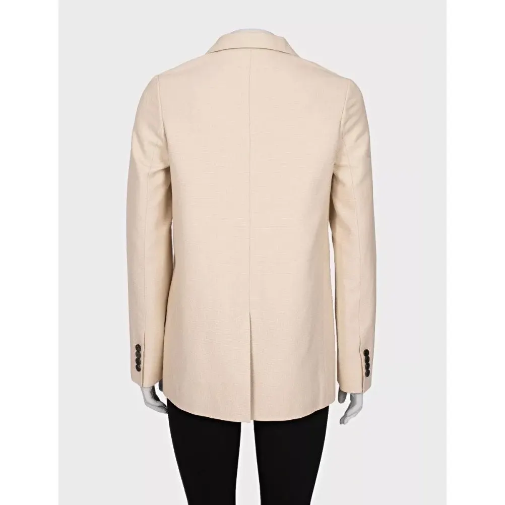 Dior Christian Dior Beige Double-Breasted Jacket Size 36/S Pre-owed Beige Silk Good - Inside View