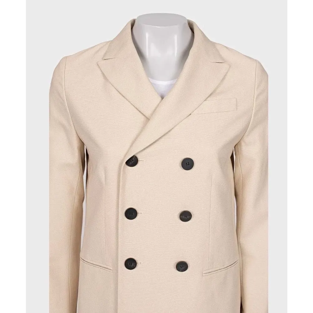 Dior Christian Dior Beige Double-Breasted Jacket Size 36/S Pre-owed Beige Silk Good - Model View