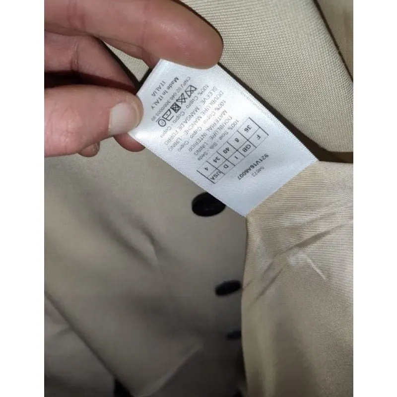 Dior Christian Dior Beige Double-Breasted Jacket Size 36/S Pre-owed Beige Silk Good - Box View