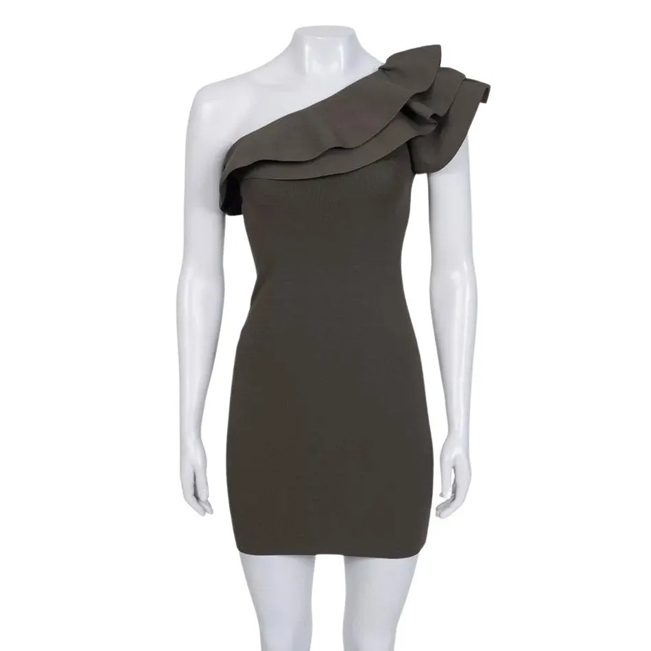 Valentino Green Elegant Ruffle Accent Dress Sz.S Pre-owned Green Good - Front View