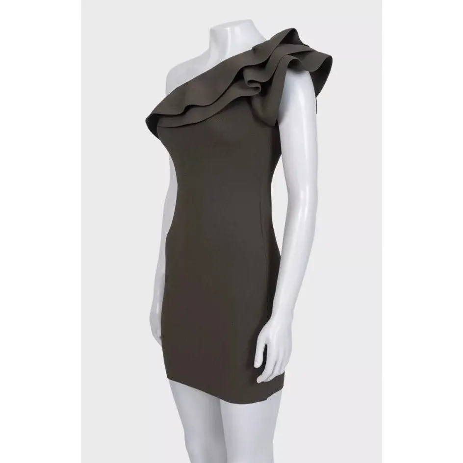 Valentino Green Elegant Ruffle Accent Dress Sz.S Pre-owned Green Good - Back View