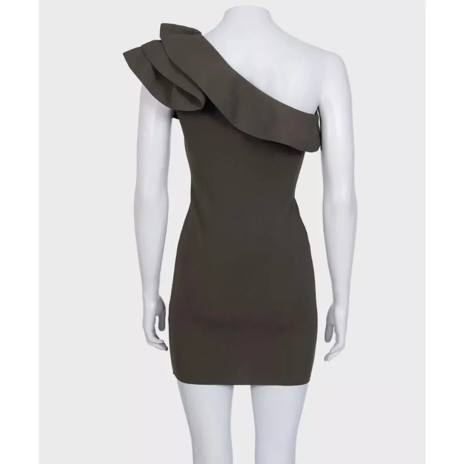Valentino Green Elegant Ruffle Accent Dress Sz.S Pre-owned Green Good - Inside View