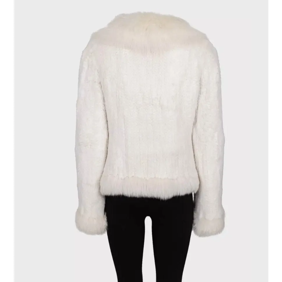 Valentino Roma Luxurious White Faux Fur Coat - Size XL Pre-owned White Good - Inside View