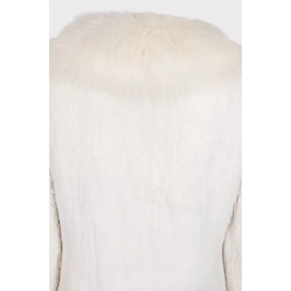 Valentino Roma Luxurious White Faux Fur Coat - Size XL Pre-owned White Good - Box View