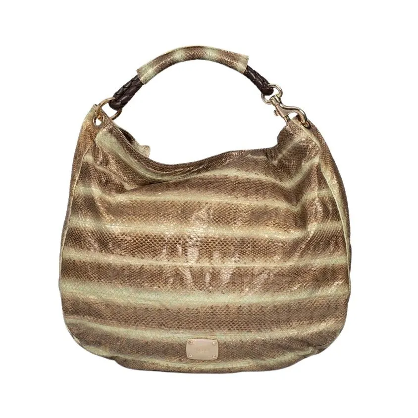 Jimmy Choo Multicolor Striped Leather Shoulder Bag Pre-owned Gold Leather Good - Front View