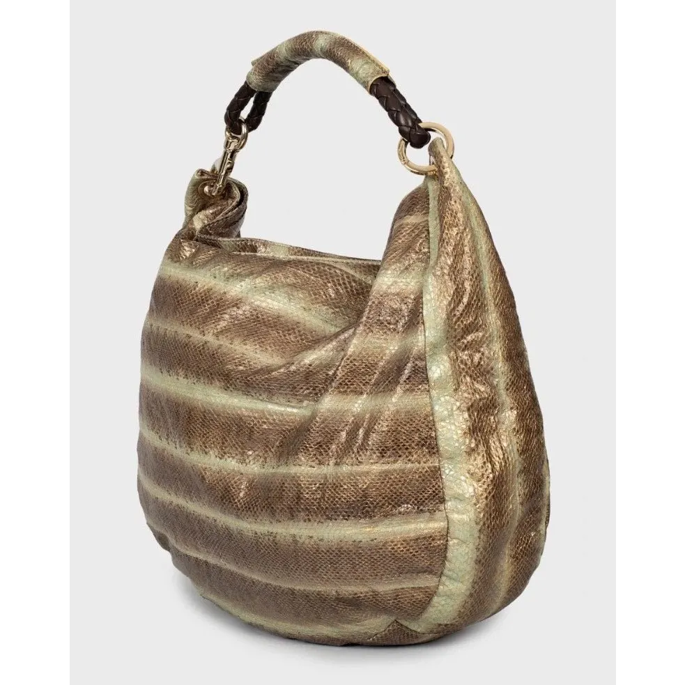 Jimmy Choo Multicolor Striped Leather Shoulder Bag Pre-owned Gold Leather Good - Back View