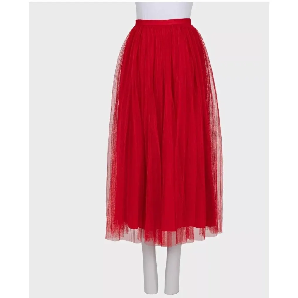Dior Christian Dior Red Tulle Skirt with Silk Lining - Size 36/S Pre-owned Red Silk Good - Inside View
