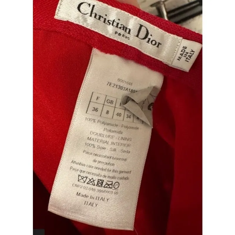 Dior Christian Dior Red Tulle Skirt with Silk Lining - Size 36/S Pre-owned Red Silk Good - Box View