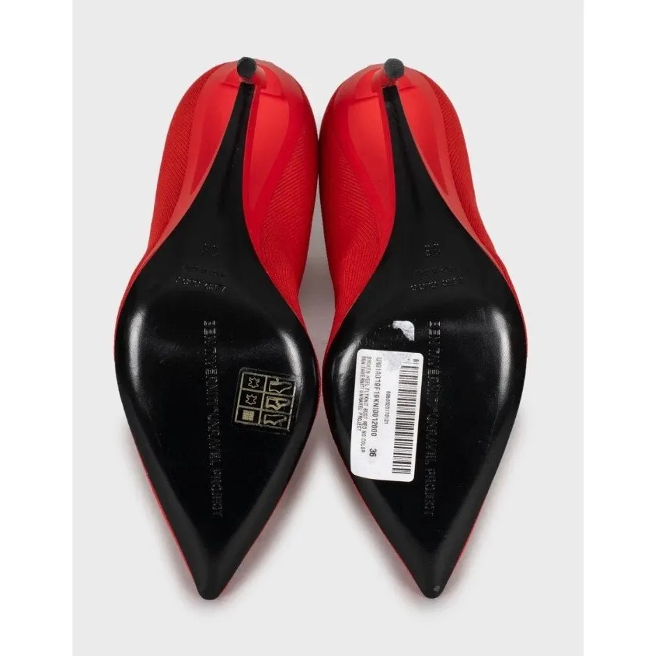 Unravel Project NWOB Ben Taverniti Unravel Project Red Stiletto Ankle Boots Sz.36 Pre-owned Red Leather Never worn - Box View
