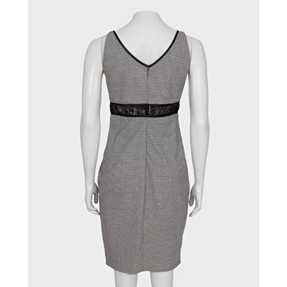 Roberto Cavalli Black & White Lace Wool Blend Dress Size 42/ M Pre-owned Black Lace Good - Inside View
