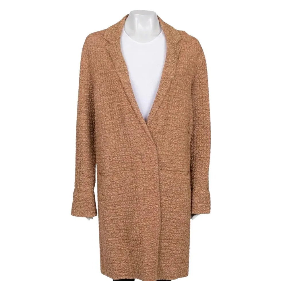 Sonia Rykiel Brown Mixed Knit Button-Up Cardigan, Size S pre-owned Brown Good - Front View