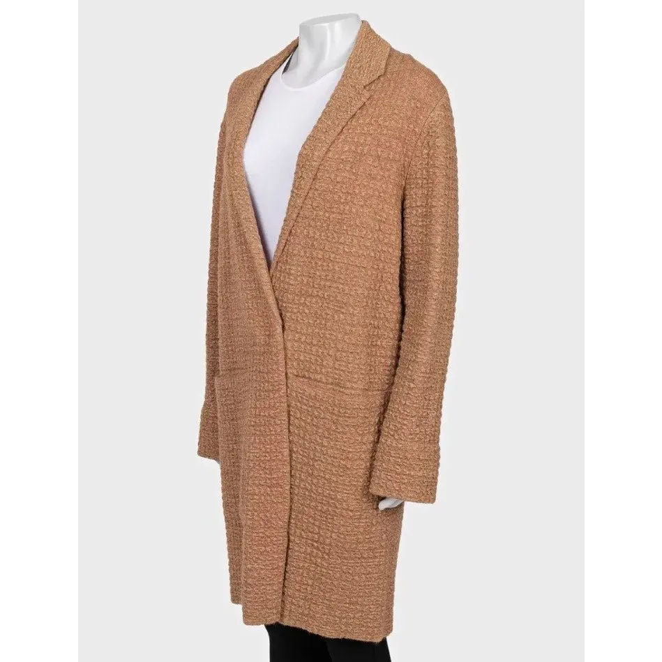 Sonia Rykiel Brown Mixed Knit Button-Up Cardigan, Size S pre-owned Brown Good - Back View