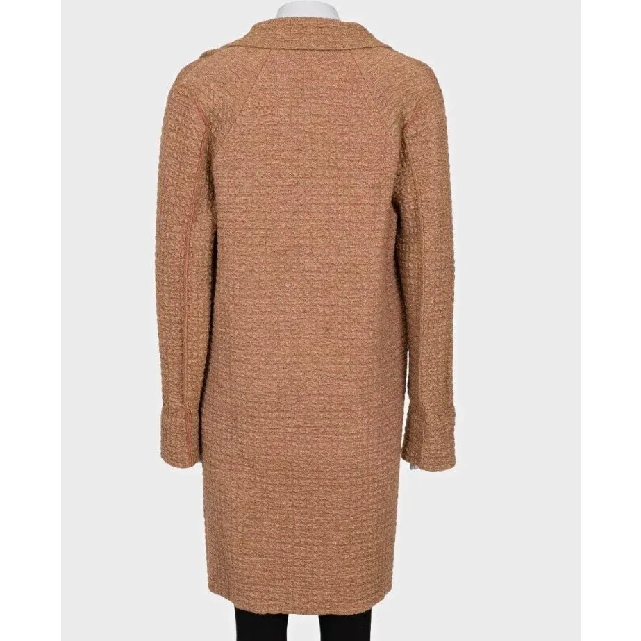 Sonia Rykiel Brown Mixed Knit Button-Up Cardigan, Size S pre-owned Brown Good - Inside View