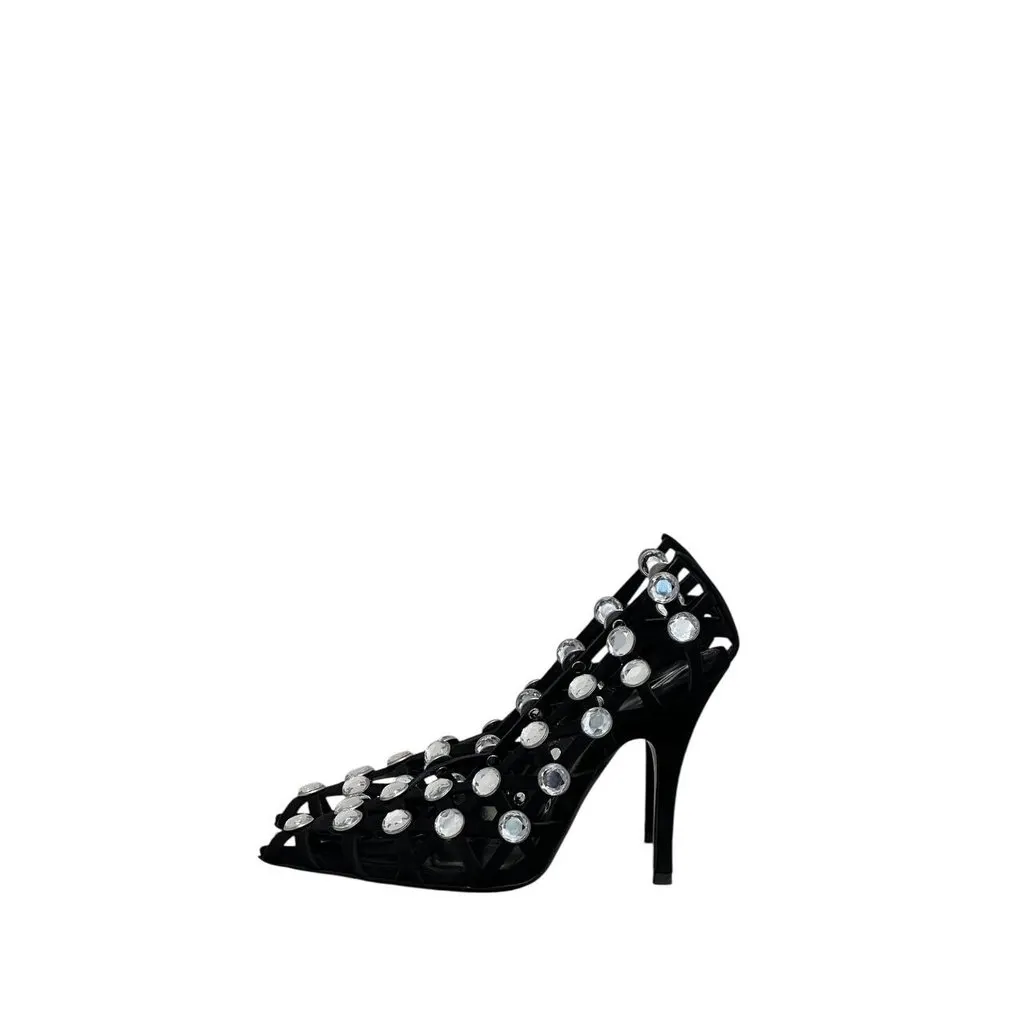 The Attico NWOB The Attico 'Grid' Pump Black Silver Heels Sz.38.5 pre-owned Black Never worn - Front View