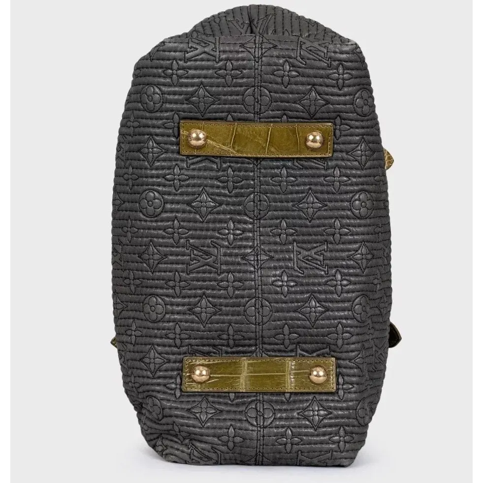 Louis Vuitton Rare Motard Biker Crocodile Print Lambskin Shoulder Bag Pre-owned Grey Leather Good - Model View