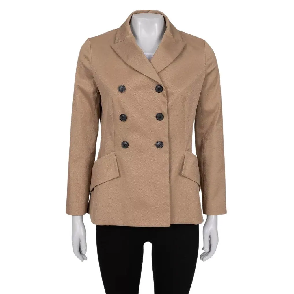 Dior Christian Dior Brown Corduroy Double-Breasted Jacket Sz.40/L Pre-owned Brown Cotton Good - Front View