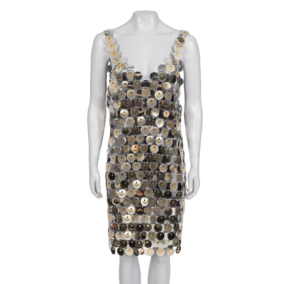 Paco Rabanne Stunning Paco Rabanne x H&M Silver Metal Dress - Size XL Pre-owned Silver Good - Front View