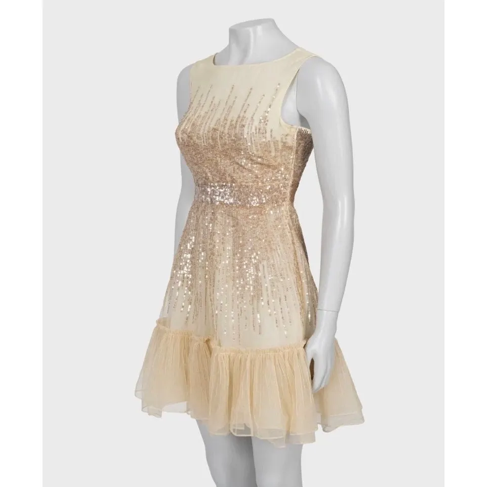 Valentino Red Sequin Mini Dress - Size XS pre-owned Red Good - Back View