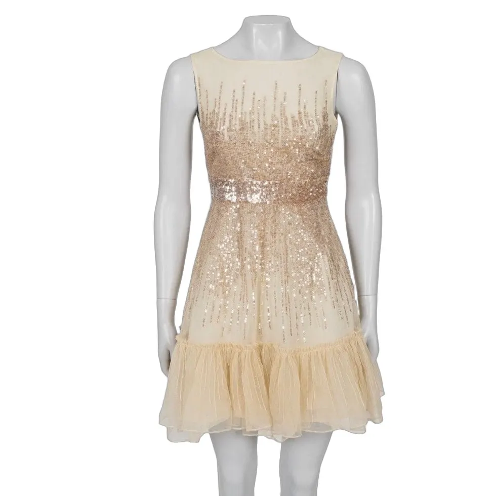 Valentino Red Sequin Mini Dress - Size XS pre-owned Red Good - Front View