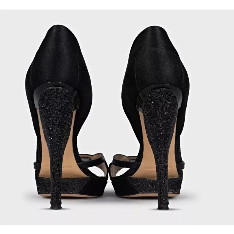 Nicholas Kirkwood Black Leather & Textile Pumps Sz.38 Pre-owned Black Leather Good - Model View