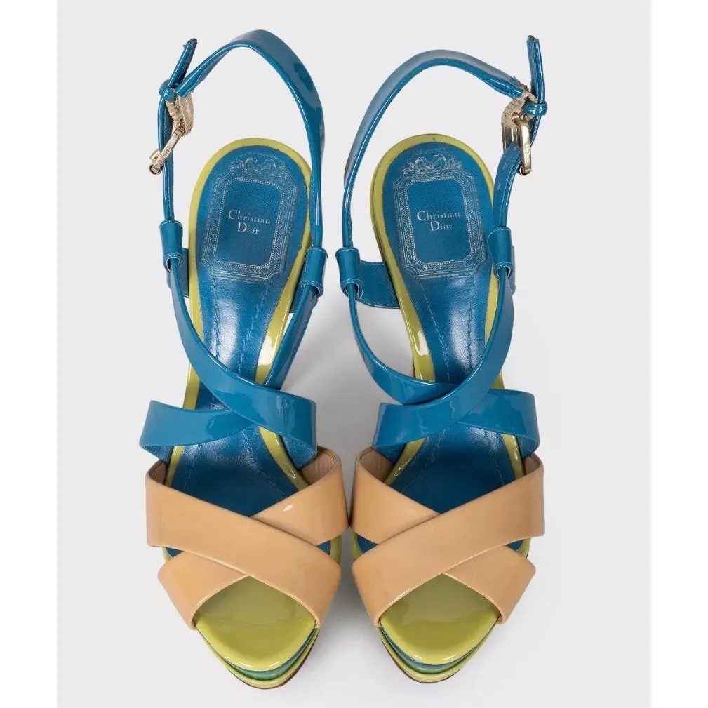 Dior Christian Dior Leather Open-Toe High Heel Sandals - EU 36.5 Pre-owned Gold Leather Good - Back View