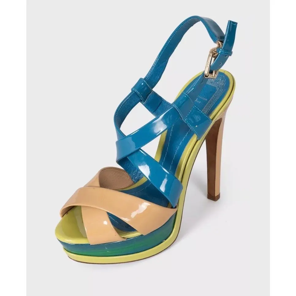 Dior Christian Dior Leather Open-Toe High Heel Sandals - EU 36.5 Pre-owned Gold Leather Good - Model View