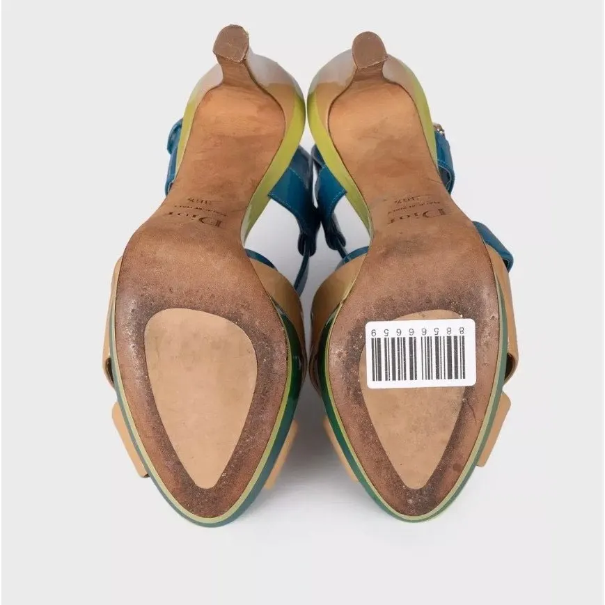 Dior Christian Dior Leather Open-Toe High Heel Sandals - EU 36.5 Pre-owned Gold Leather Good - Box View