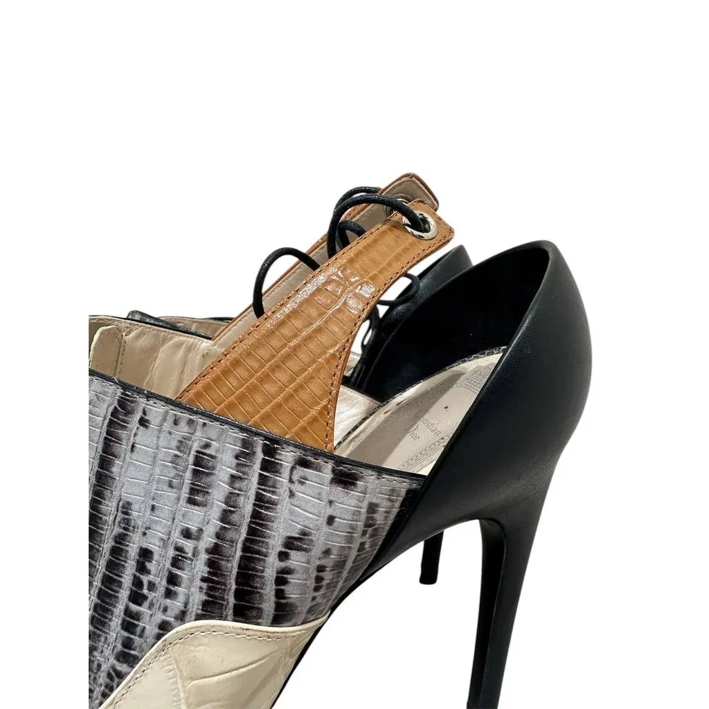 Dior Nomade FW16 Crocodile-Embossed Leather Heels 38 Pre-owned Beige Leather Good - Box View