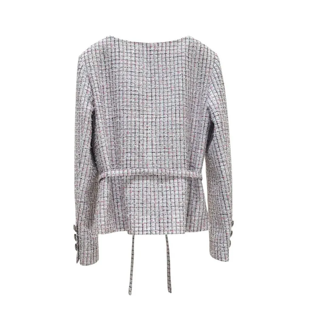 Chanel 14C Pink Tweed Jacket Sz 38 Pre-owned Pink Tweed Good - Inside View