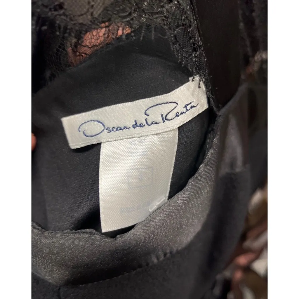 Oscar de la Renta Black Lace Fitted Dress - UK6/XS Pre-owned Black Lace Good - Box View