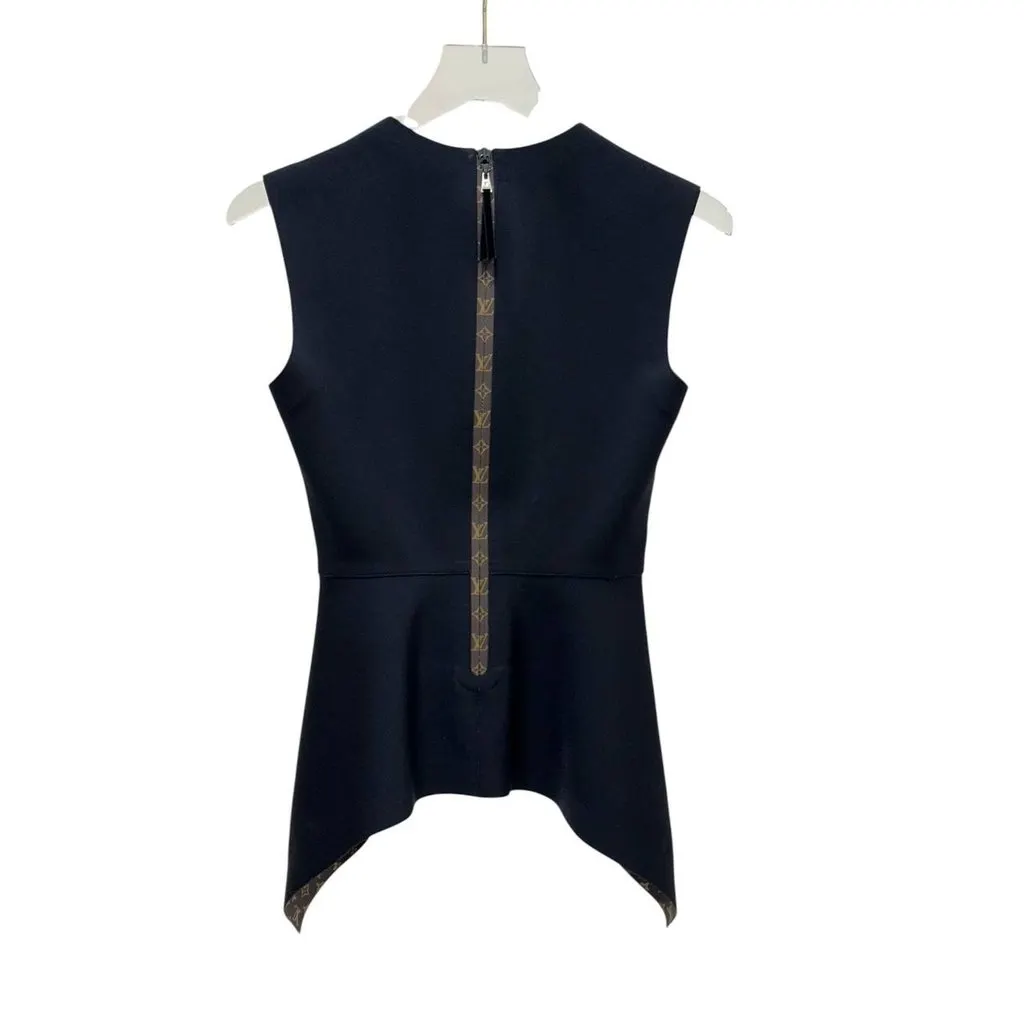 Louis Vuitton Black Monogram Peplum Top Size 34 Pre-owned Black Good - Back View