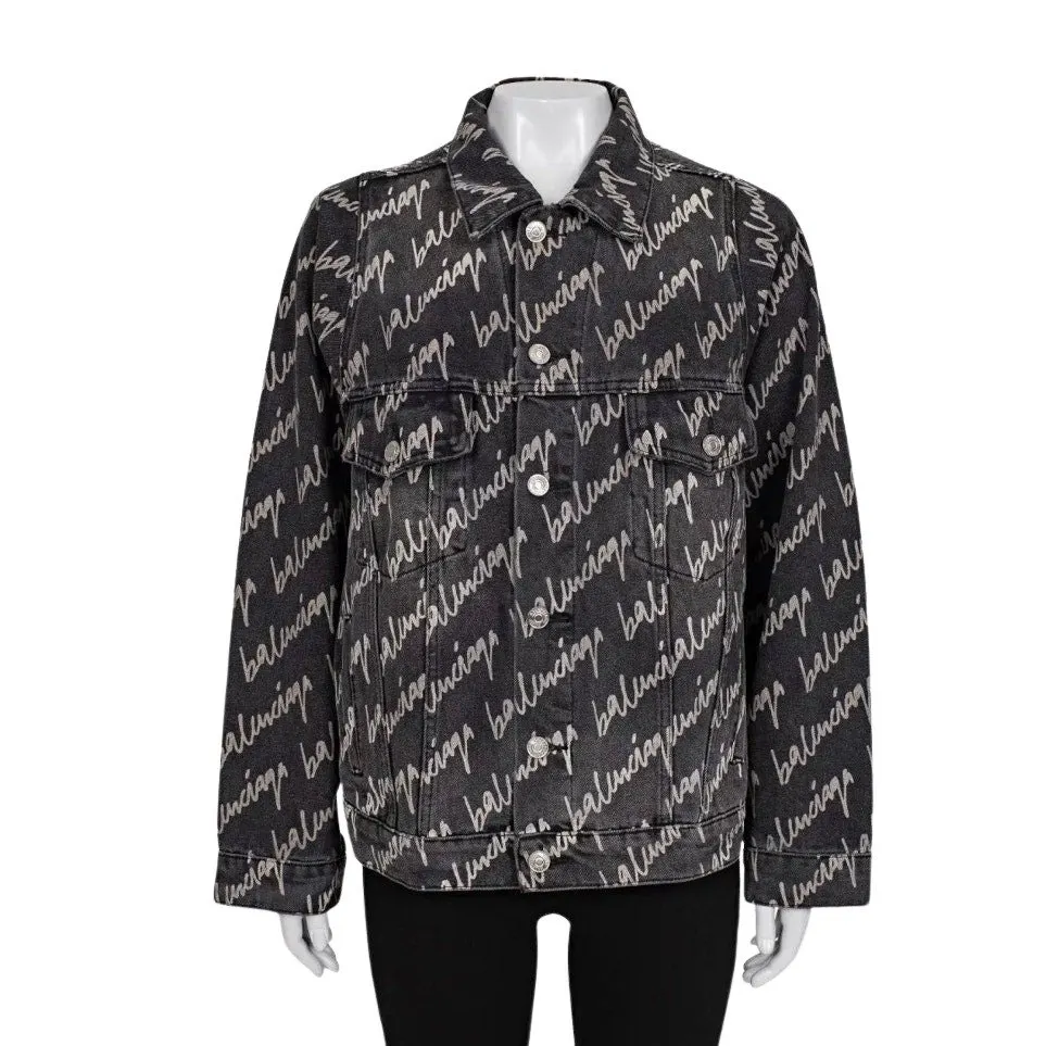Balenciaga NWOT Balenciaga Black Oversized Denim Jacket IT38/XXS pre-owned Black Denim Never worn - Front View