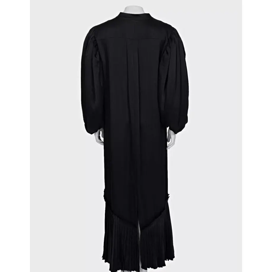 Khaite Black Lace-Up Maxi Dramatic Puff Sleeves Dress Sz.L pre-owned Black Lace Good - Inside View