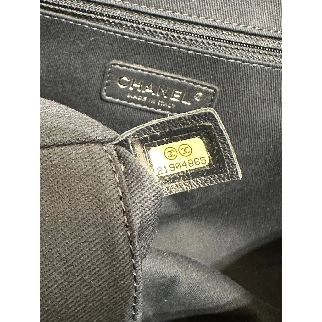 Chanel Deauville Large Denim Canvas Tote Bag Pre-owned Navy Denim Good - Box View