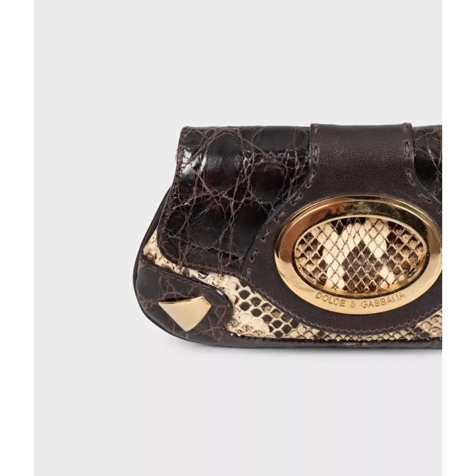 Dolce & Gabbana Brown Python Print lambskin Leather Crossbody Bag pre-owned Brown Leather Good - Box View