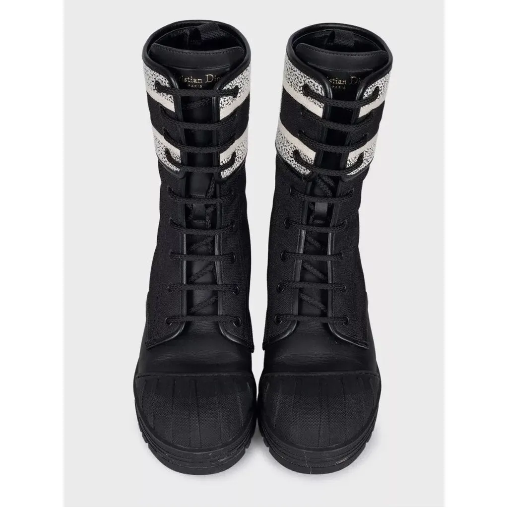 Dior Christian Dior D-Major Black Leather Boots - Size 38.5 Pre-owned Black Leather Good - Back View