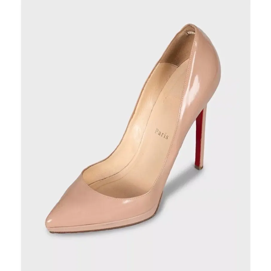Christian Louboutin Beige Leather Pointed Toe Heels Sz.39.5 pre-owned Beige Leather Good - Inside View