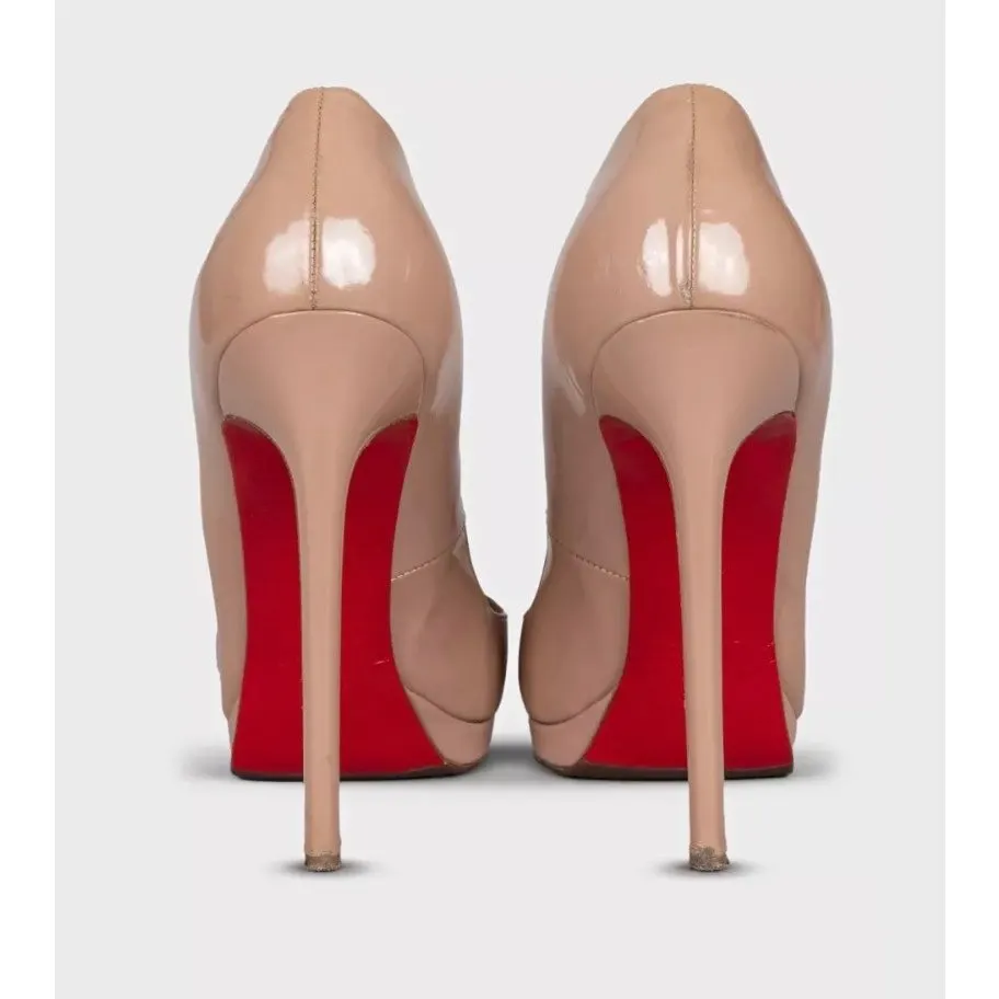 Christian Louboutin Beige Leather Pointed Toe Heels Sz.39.5 pre-owned Beige Leather Good - Model View
