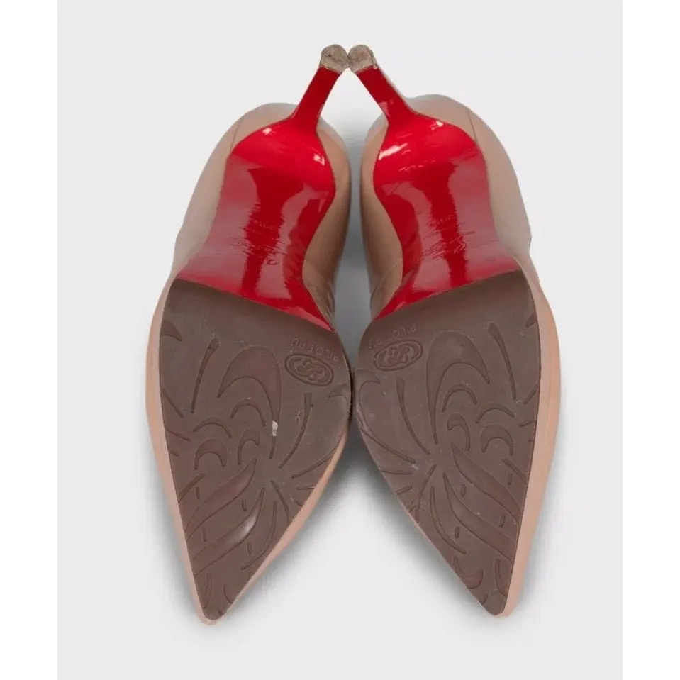 Christian Louboutin Beige Leather Pointed Toe Heels Sz.39.5 pre-owned Beige Leather Good - Box View