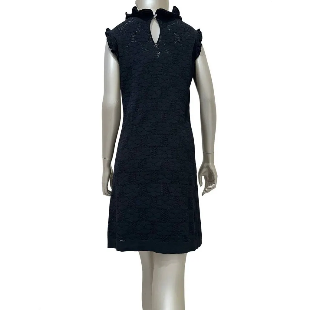 Chanel Vintage Black Sleeveless Shift Dress Sz 40 pre-owned Black Good - Back View