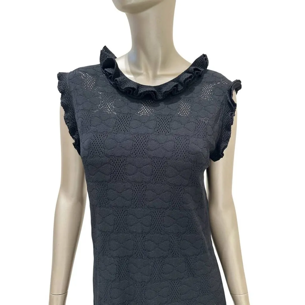 Chanel Vintage Black Sleeveless Shift Dress Sz 40 pre-owned Black Good - Inside View