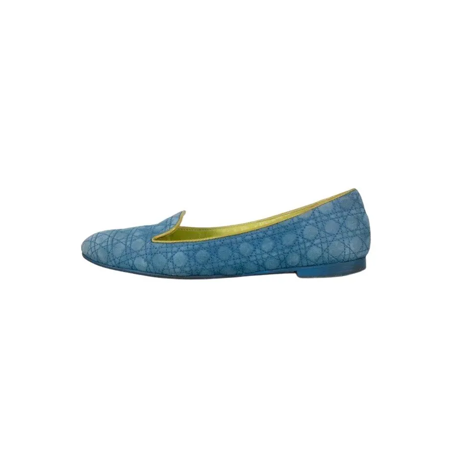 Dior Christian Dior Blue Suede Ballet Flats - EU 37 pre-owned Blue Suede Good - Front View