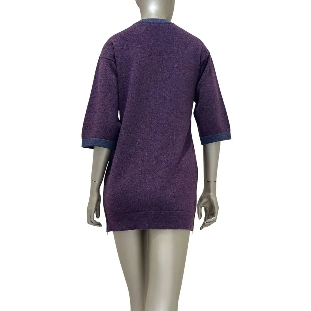 Chanel Purple Cashmere Long Cardigan EU 32 Pre-owned Purple Wool Good - Back View