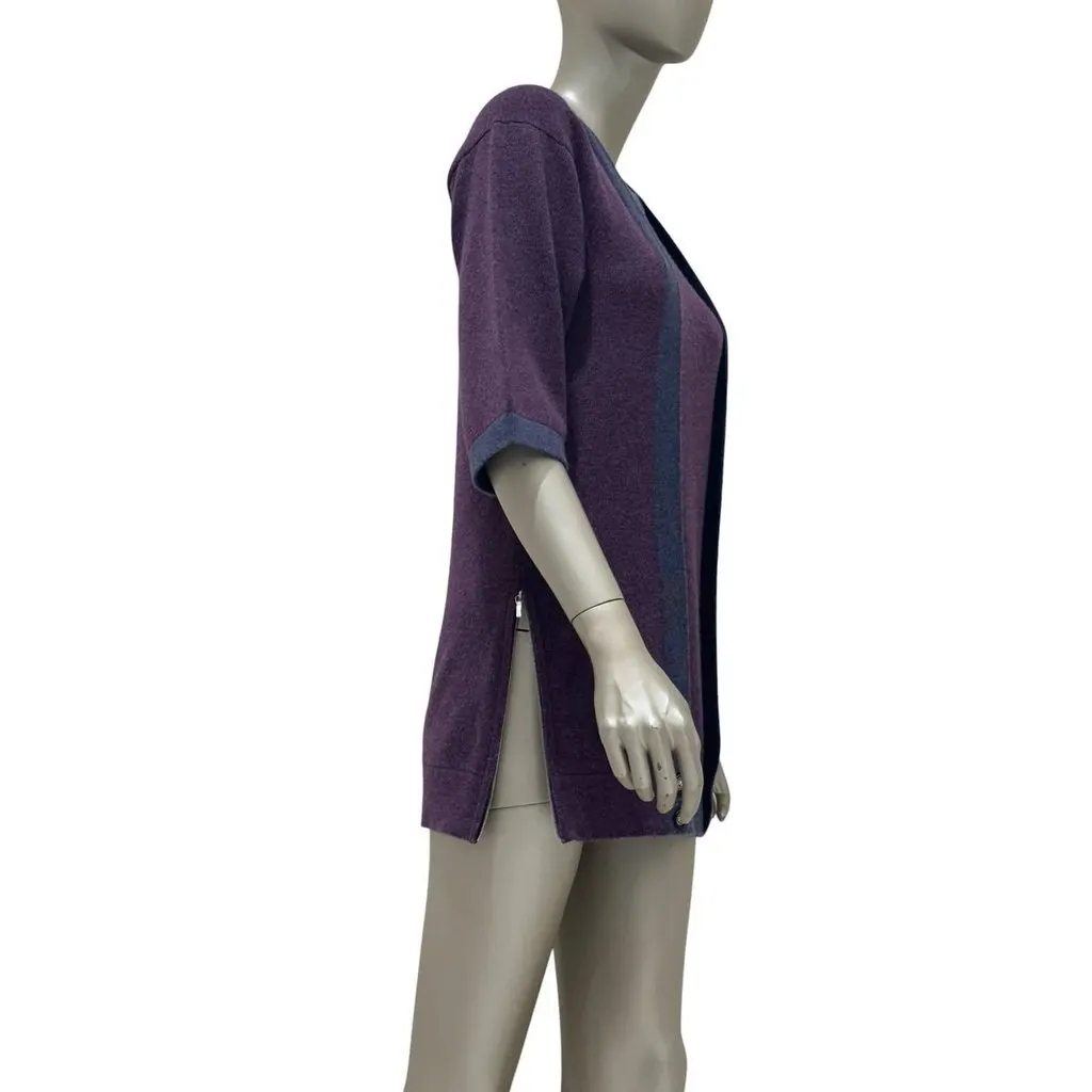 Chanel Purple Cashmere Long Cardigan EU 32 Pre-owned Purple Wool Good - Inside View