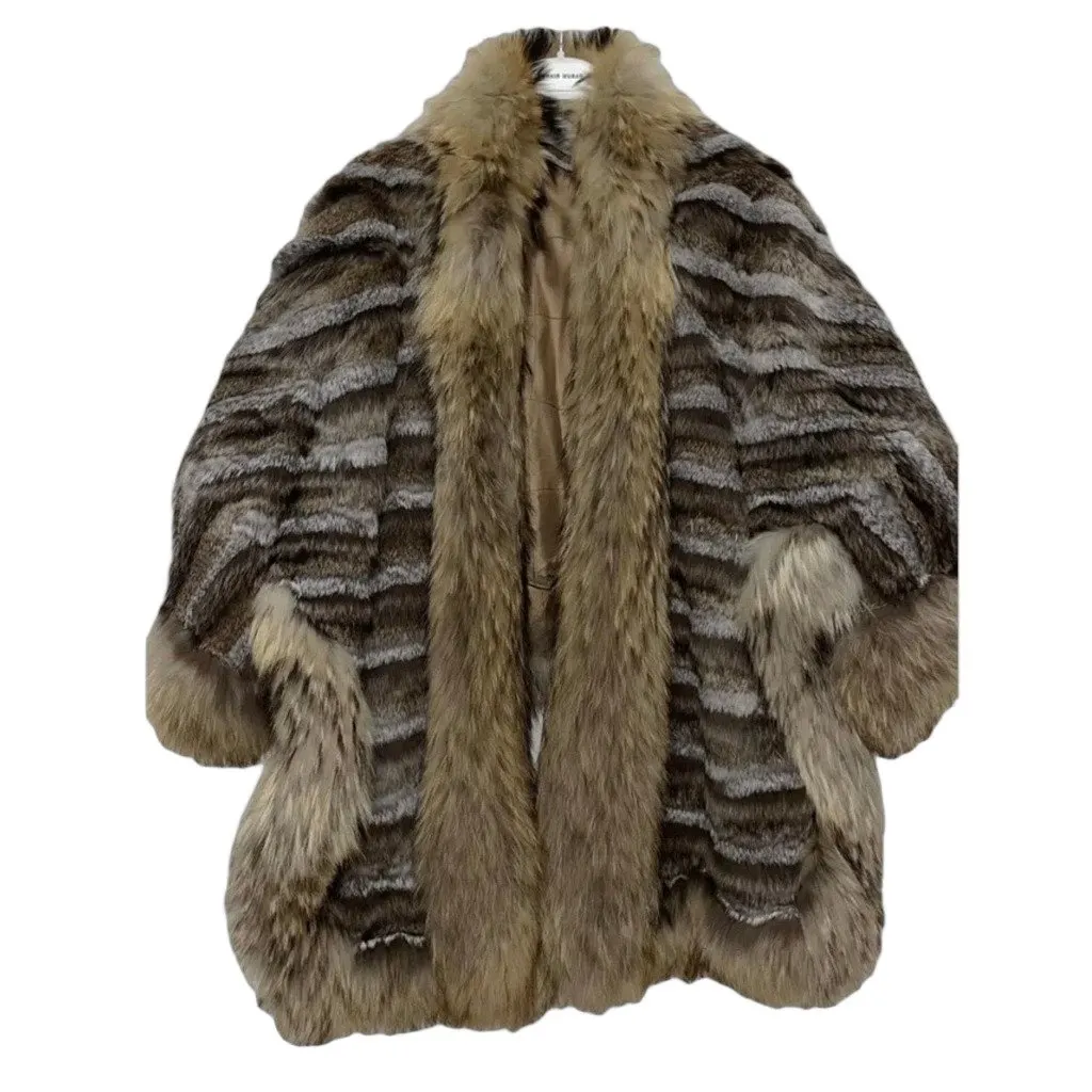 Yves Saint Laurent Rare Vintage Yves Saint Laurent  faux Fur Poncho Size 38 Pre-owned Brown Good - Front View