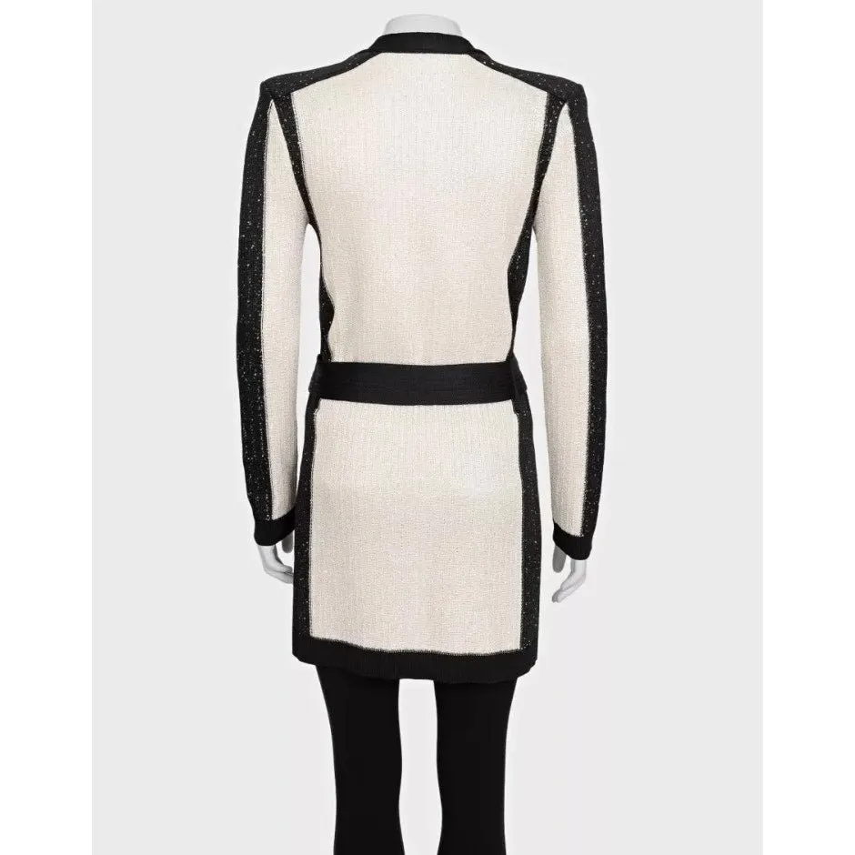 Balmain NWOT Balmain White Long Cardigan with Belt - EU36/S Pre-owned White Never worn - Inside View