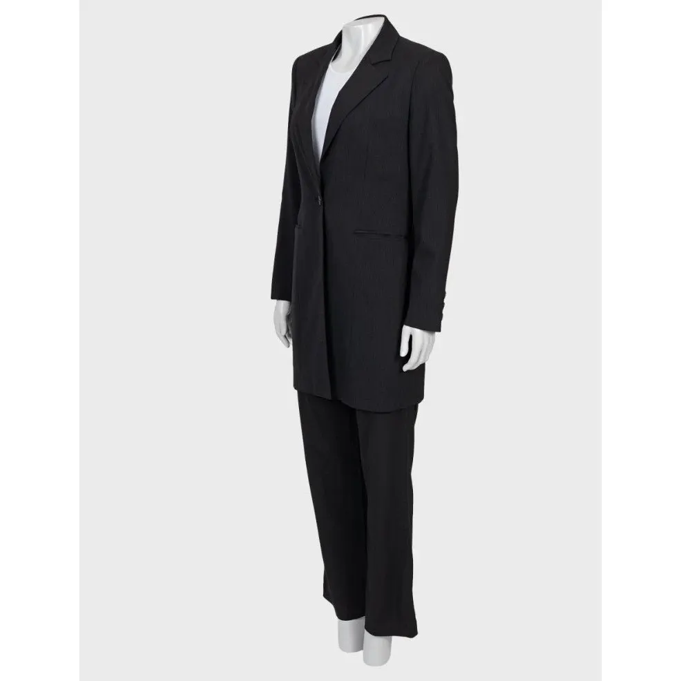 Gianfranco Ferré Black Striped Wool Suit Sz.42/L pre-owned Black Wool Good - Back View