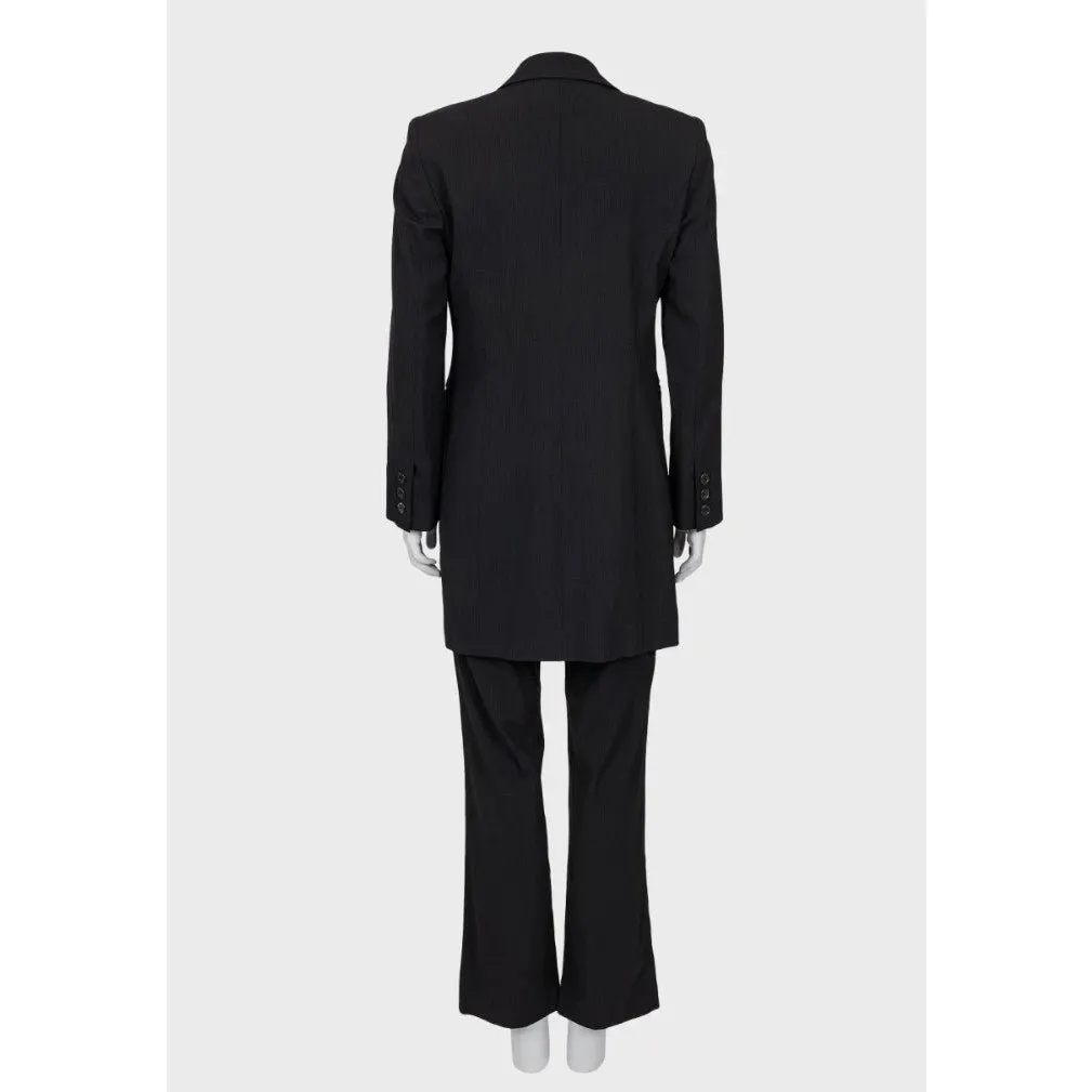 Gianfranco Ferré Black Striped Wool Suit Sz.42/L pre-owned Black Wool Good - Inside View