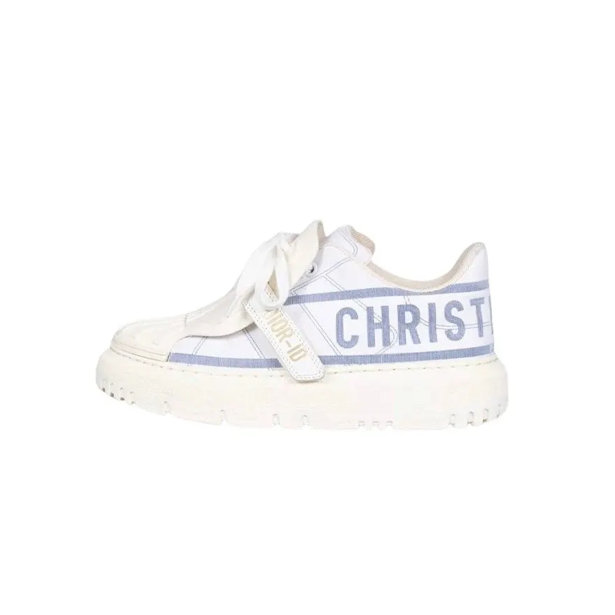 Dior Christian Dior Dior-ID Textile Sneakers Size 37 Pre-owned White Leather Good - Front View
